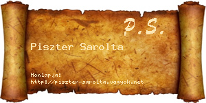 Piszter Sarolta névjegykártya